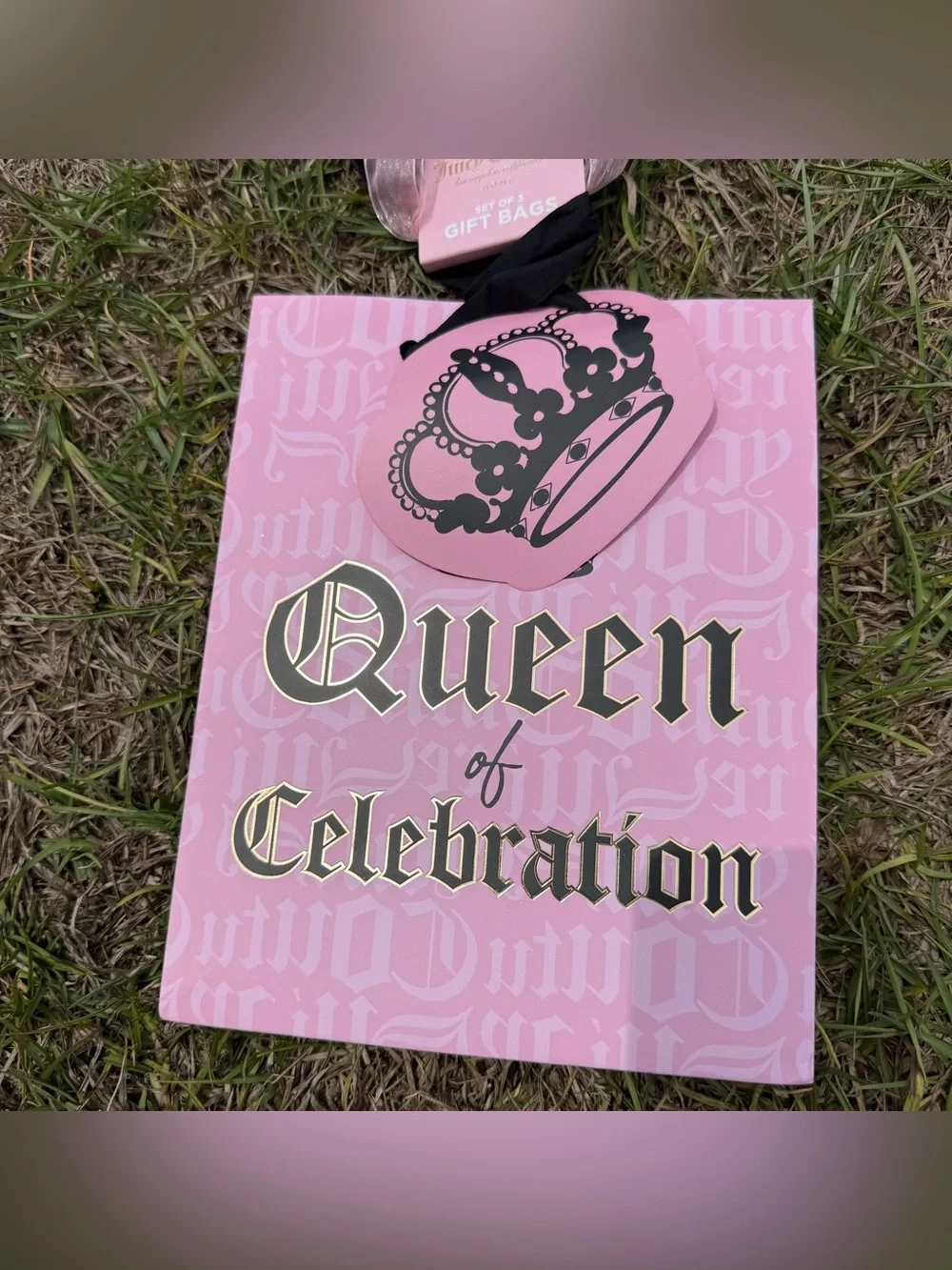 Juicy Couture Queen Celebration Gift Bags Y2K Pink Princess Glam Party Bags nwt